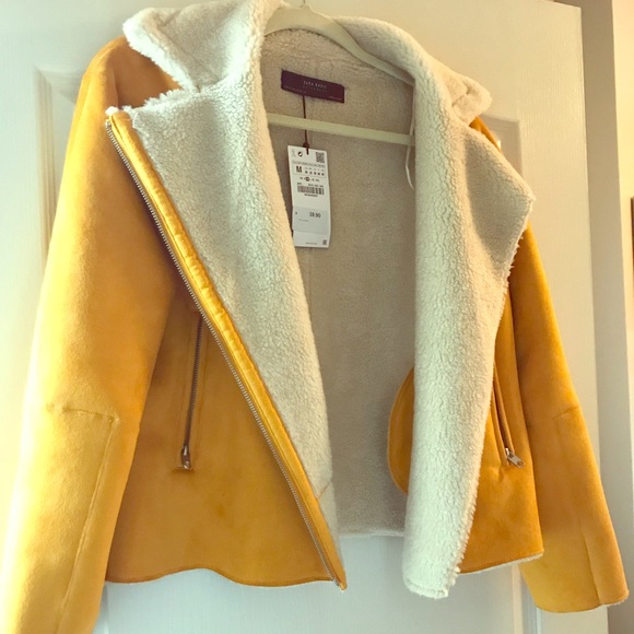 zara basic yellow jacket